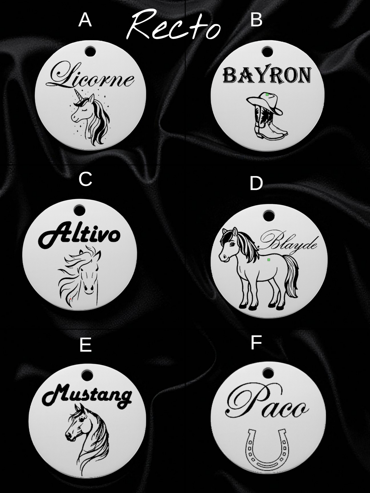 🐴 Médaillon en acier inoxydable 304 "Chevaux"