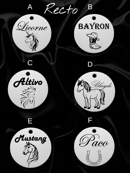 🐴 Médaillon en acier inoxydable 304 "Chevaux"