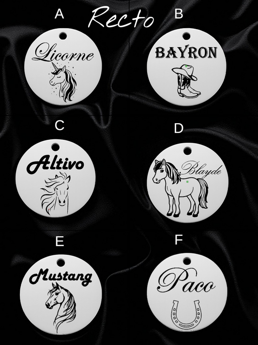 🐴 Médaillon en acier inoxydable 304 "Chevaux"