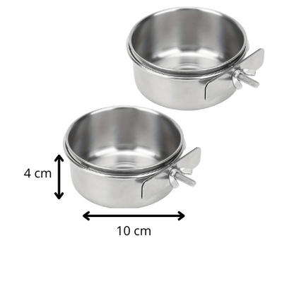 Gamelle / Mangeoire Fixable  en Acier Inoxydable