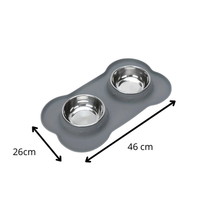 Plateau repas 2 en 1 " Acier Inoxydable  pour Chiens et Chats "