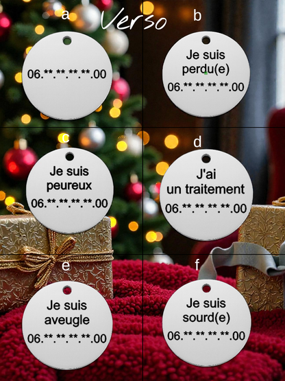 🎄 Médaillon de Noël Personnalisé – Acier Inoxydable 304
