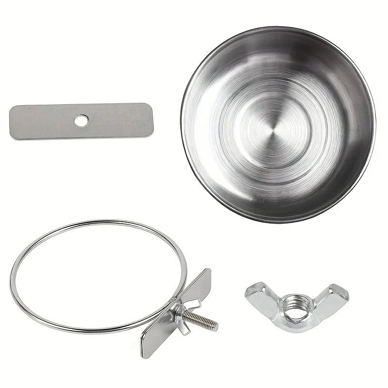 Gamelle / Mangeoire Fixable  en Acier Inoxydable