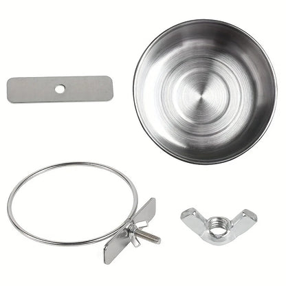 Gamelle / Mangeoire Fixable  en Acier Inoxydable