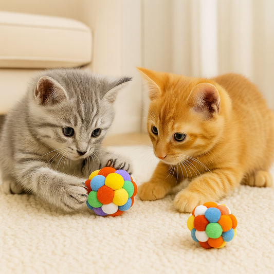 lot de 2 " Balles Interactives en Peluche "