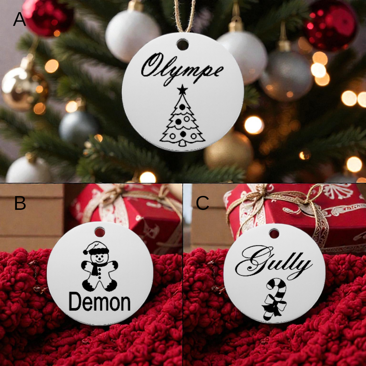 🎄 Médaillon de Noël Personnalisé – Acier Inoxydable 304